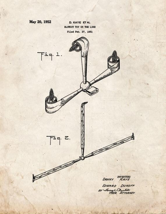 Blowout Toy Patent Print