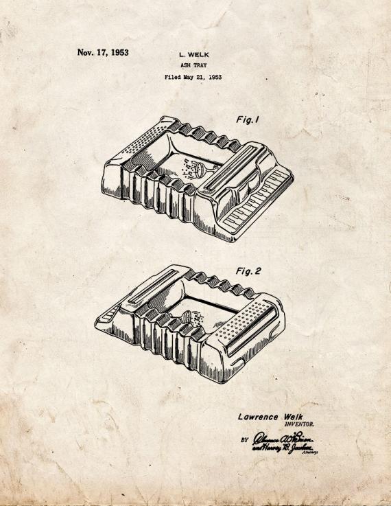 Ash Tray Patent Print