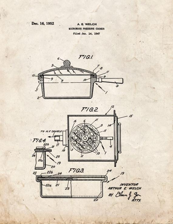 Microwave Pressure Cooker Patent Print