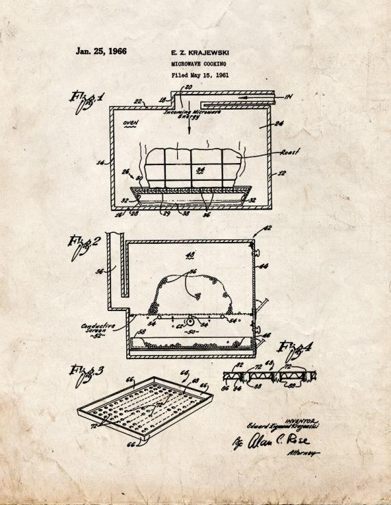 Microwave Cooking Patent Print