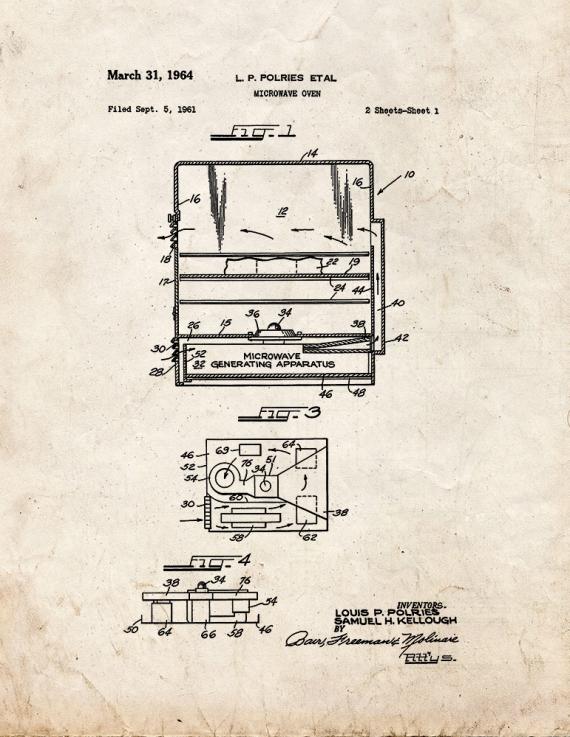 Microwave Oven Patent Print