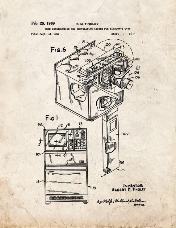 Microwave Oven Patent Print