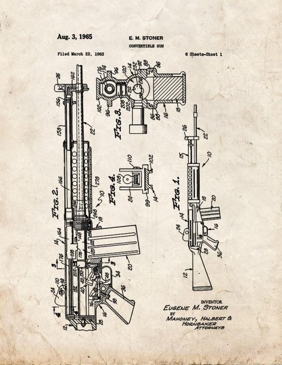 Convertible Gun Patent Print