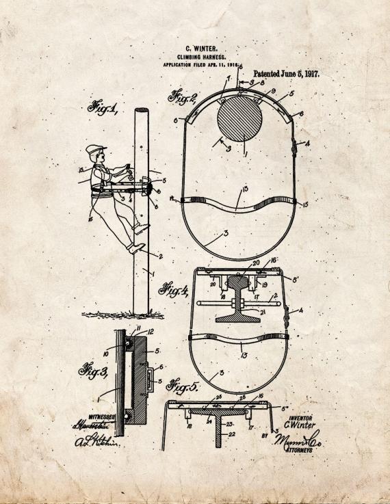 Climbing Harness Patent Print