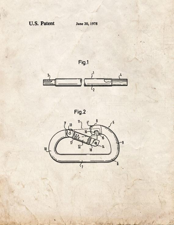 Carabiner Patent Print