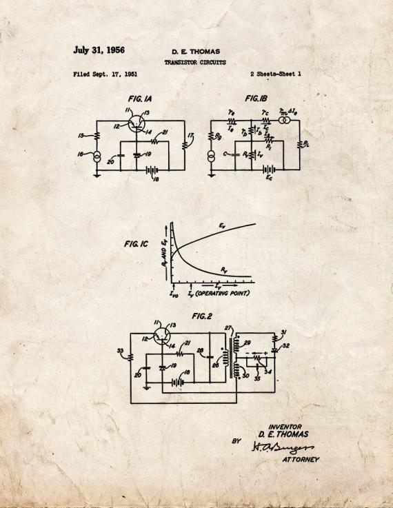 Transistor Circuit Patent Print