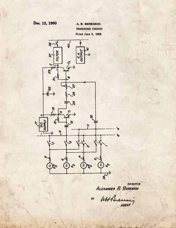 Transistor Circuit Patent Print