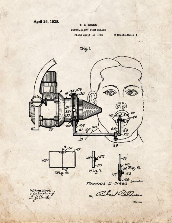 Dental X-ray Film Holder Patent Print