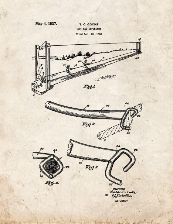 Ski-tow Apparatus Patent Print