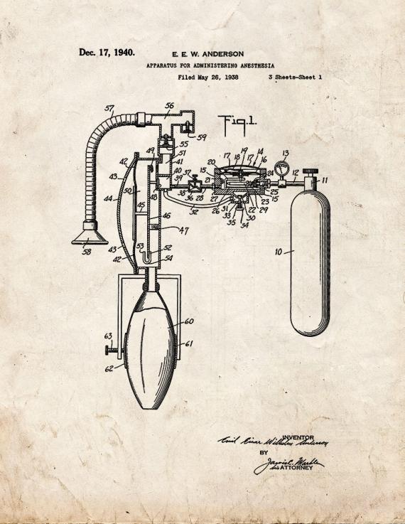 Apparatus for Administering Anesthesia Patent Print