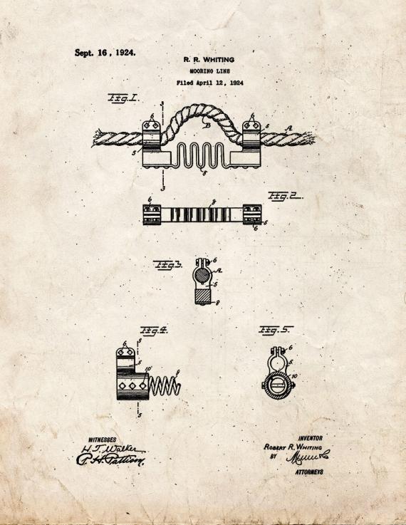 Mooring Line Patent Print