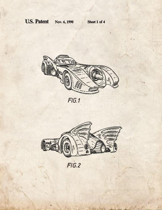Batmobile Patent Print