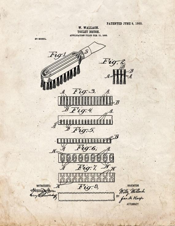 Hair Brush Patent Print