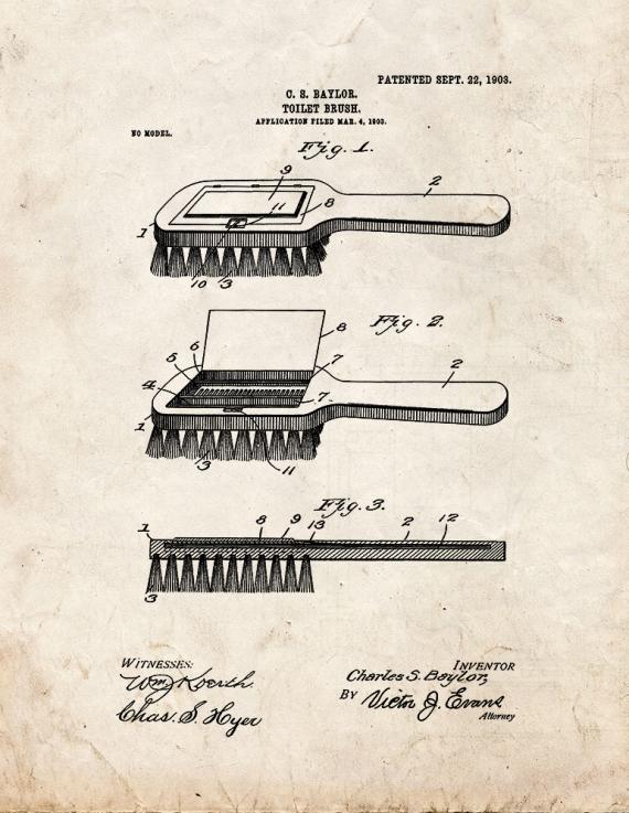 Hair Brush Patent Print