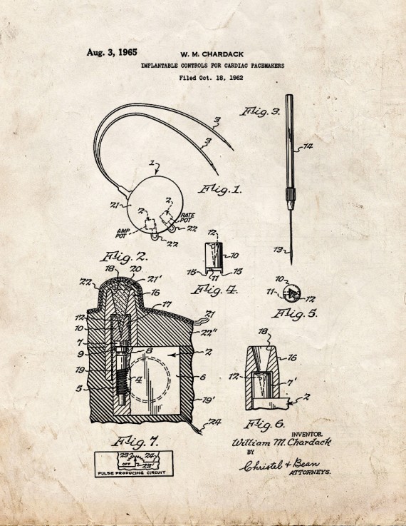 Implantable Controls for Cardiac Pacemakers Patent Print