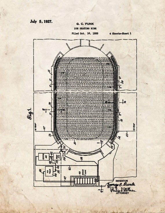 Ice-skating Rink Patent Print