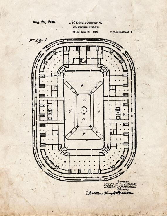 All Weather Stadium Patent Print