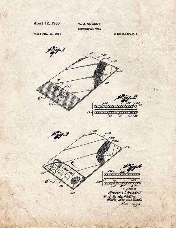 Information Card Patent Print