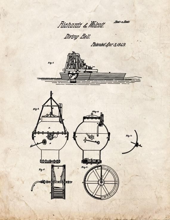 Diving Bell Patent Print