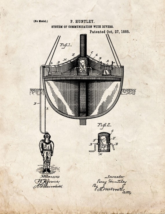 System Of Communication With Divers Patent Print