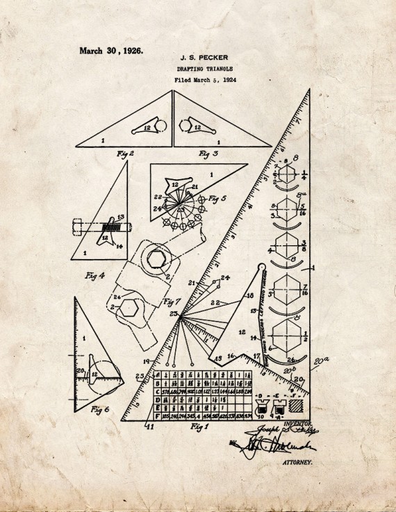 Drafting Triangle Patent Print