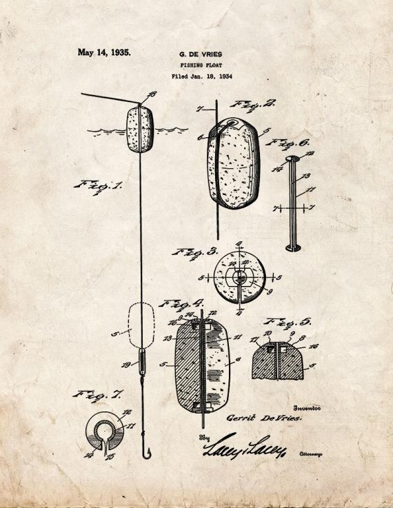 Fishing Float Patent Print