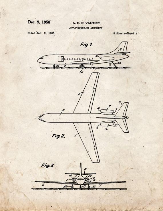 Jet-propelled Aircraft Patent Print