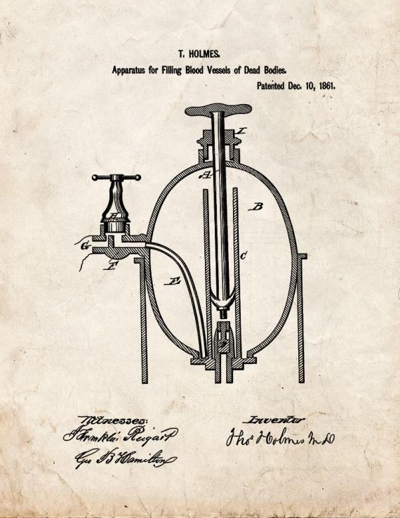 Improvement In Embalming Patent Print