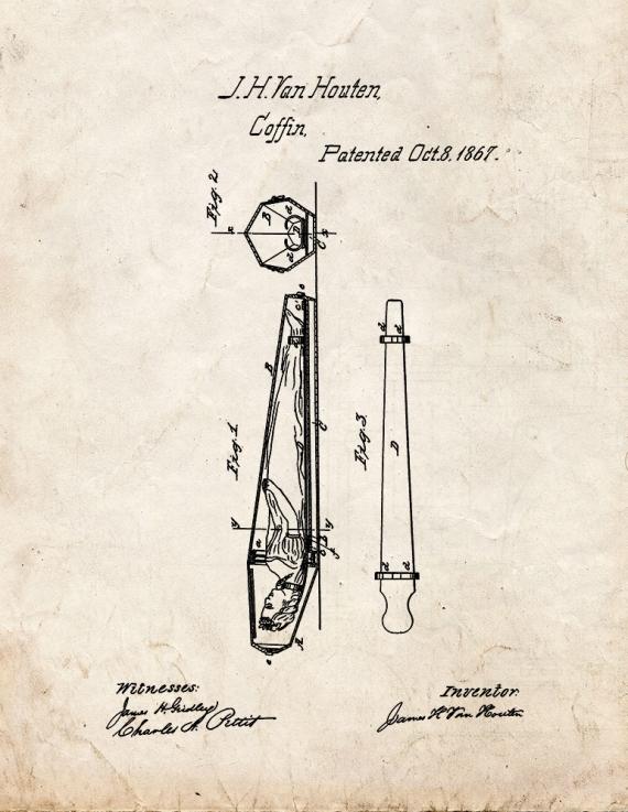 Coffin Patent Print