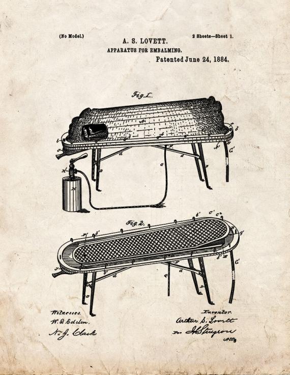 Apparatus For Embalming Patent Print