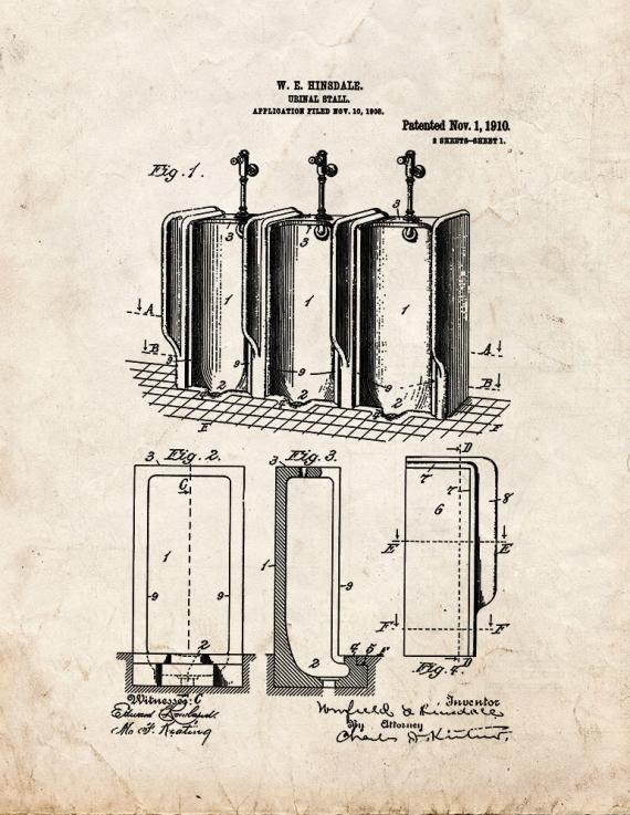 Urinal Patent Print