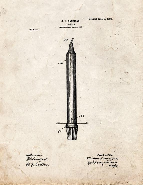 Candle Patent Print
