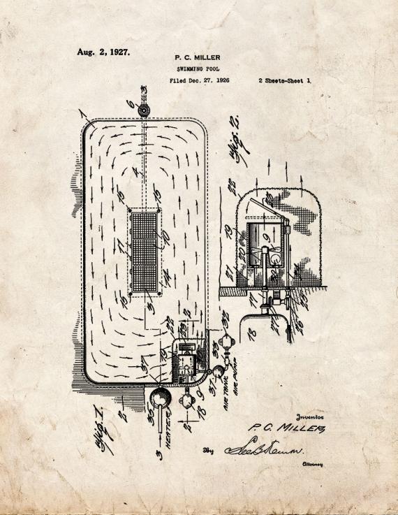 Swimming Pool Patent Print