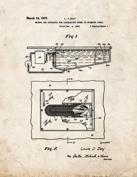 Swimming Pool Pump Patent Print
