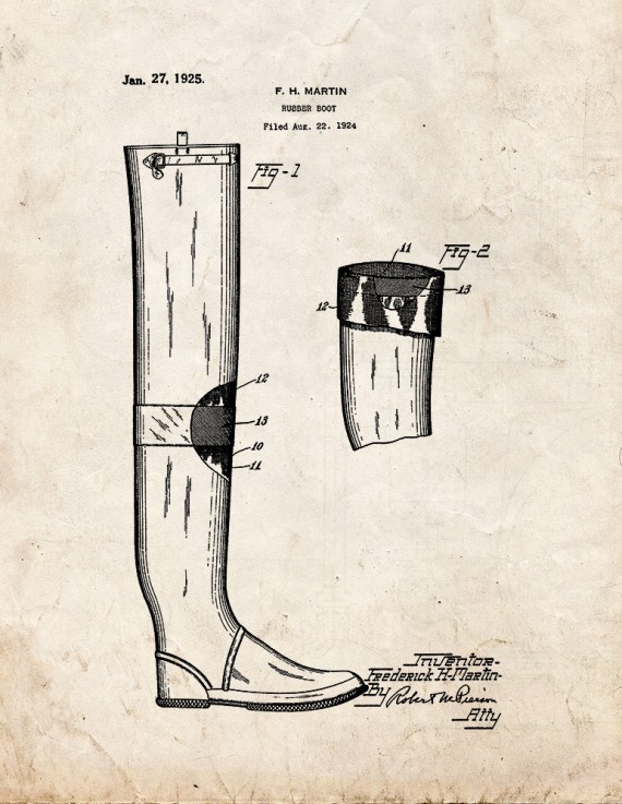 Rubber Boot Patent Print