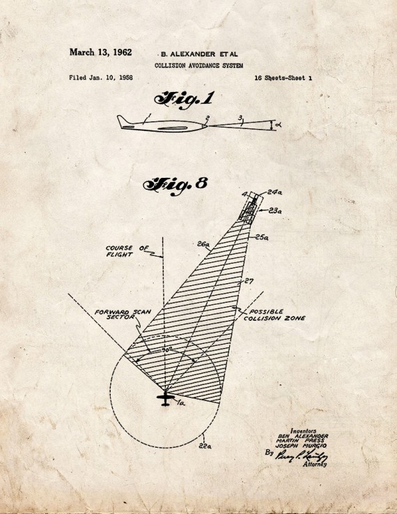 Collision Avoidance System Patent Print