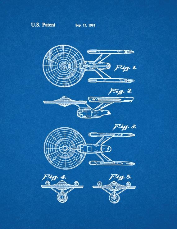 USS Enterprise from Star Trek: The Motion Picture Patent Print