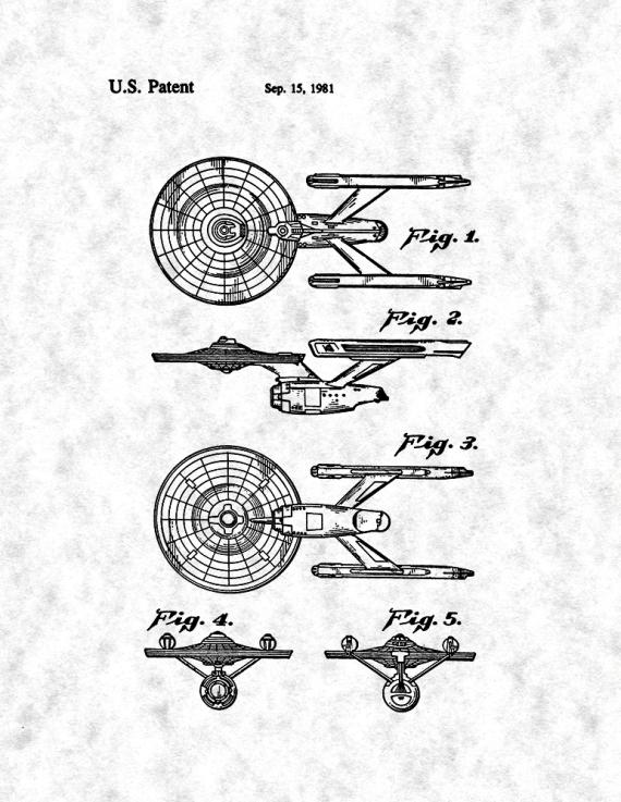 USS Enterprise from Star Trek: The Motion Picture Patent Print