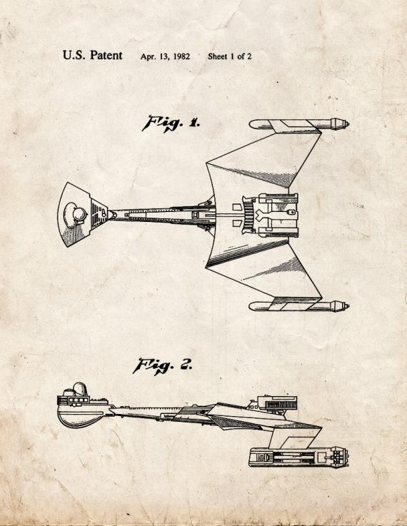 Star Trek Klingon Empire's K't'inga-class Starship Patent Print