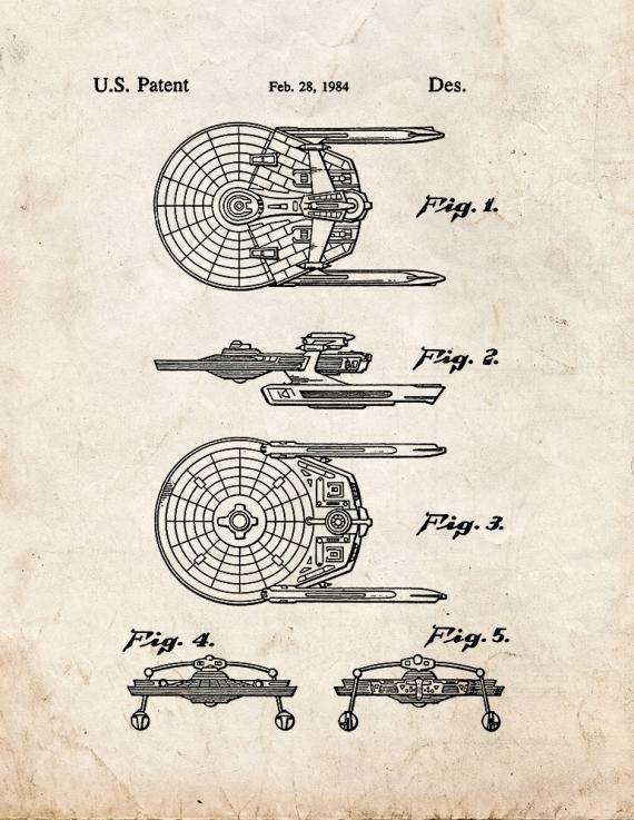 Star Trek USS Reliant Patent Print