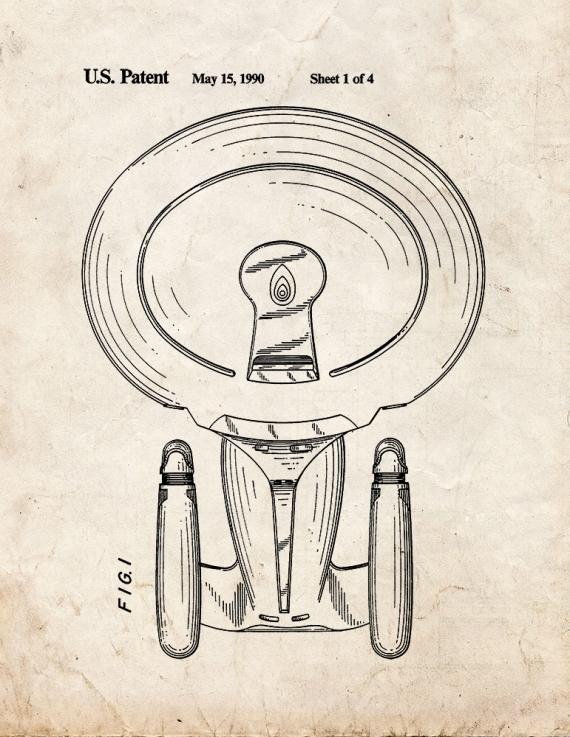 Star Trek USS Enterprise-D Patent Print