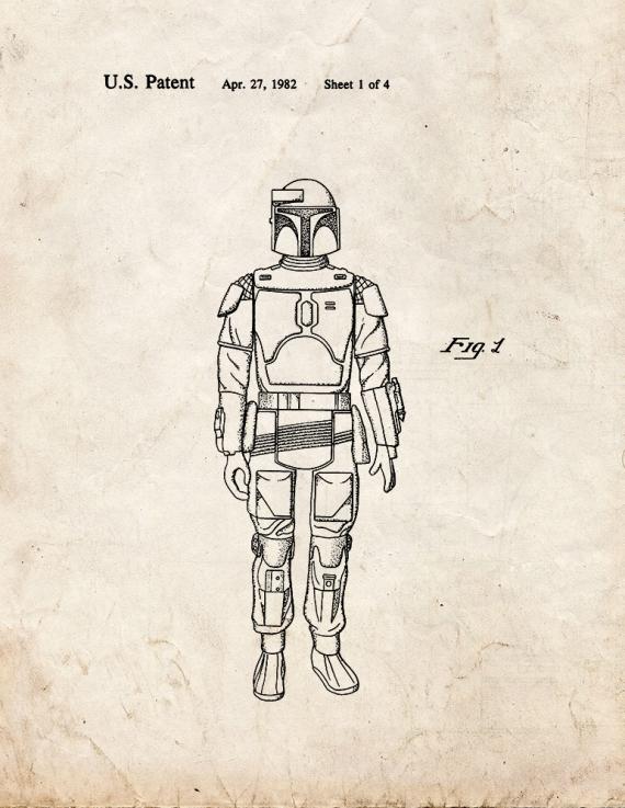 Star Wars Boba Fett Patent Print