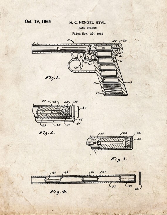 Hand Weapon Patent Print