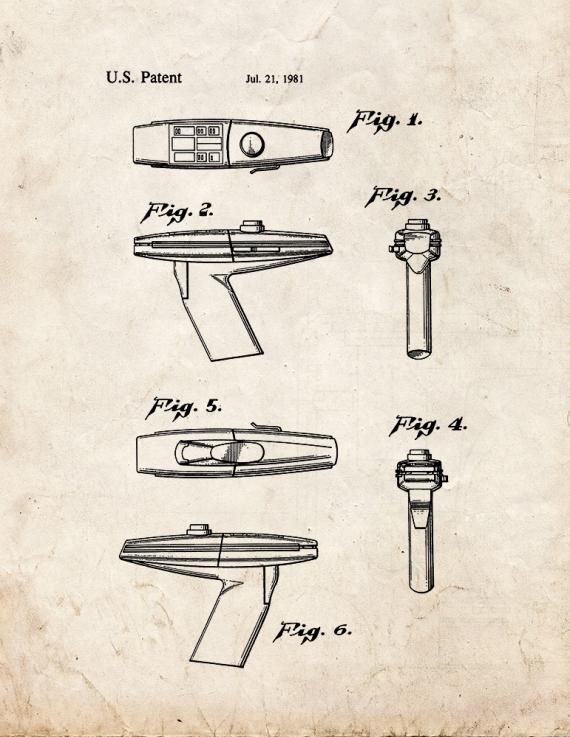 Star Trek Phaser Patent Print