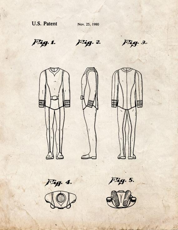 Duty Uniform - First Star Trek Patent Patent Print