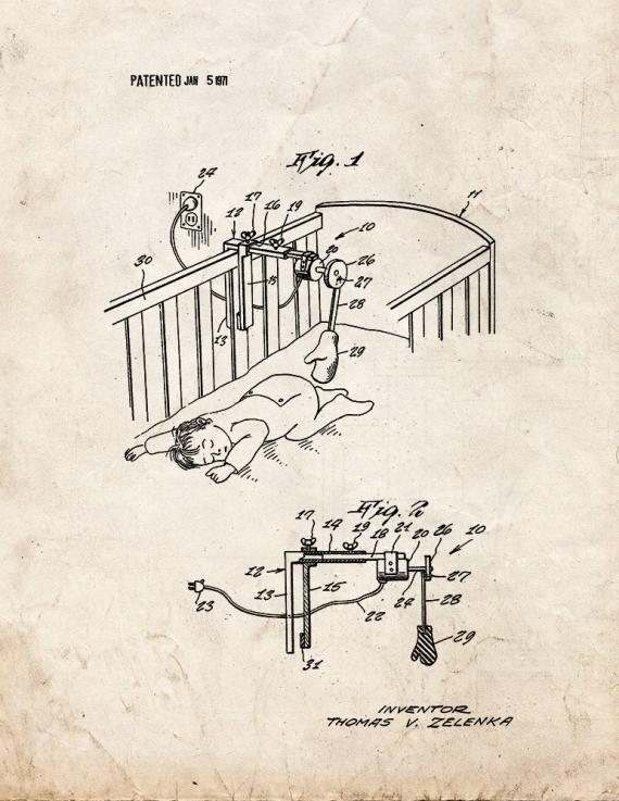 Baby Patting Machine Patent Print