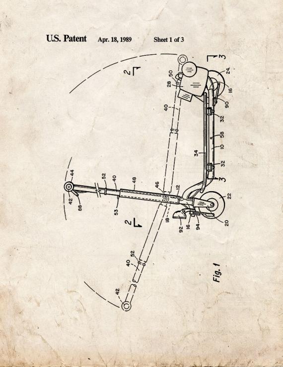 Sport Goped Motor Scooter Patent Print