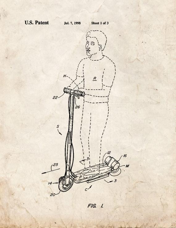 Hoverboard Goped Electric Scooter Patent Print