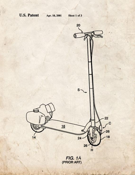 Integral Tire And Disc Brake Assembly For Scooter Utility Vehicle Patent Print