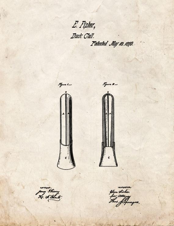 Duck Call Patent Print